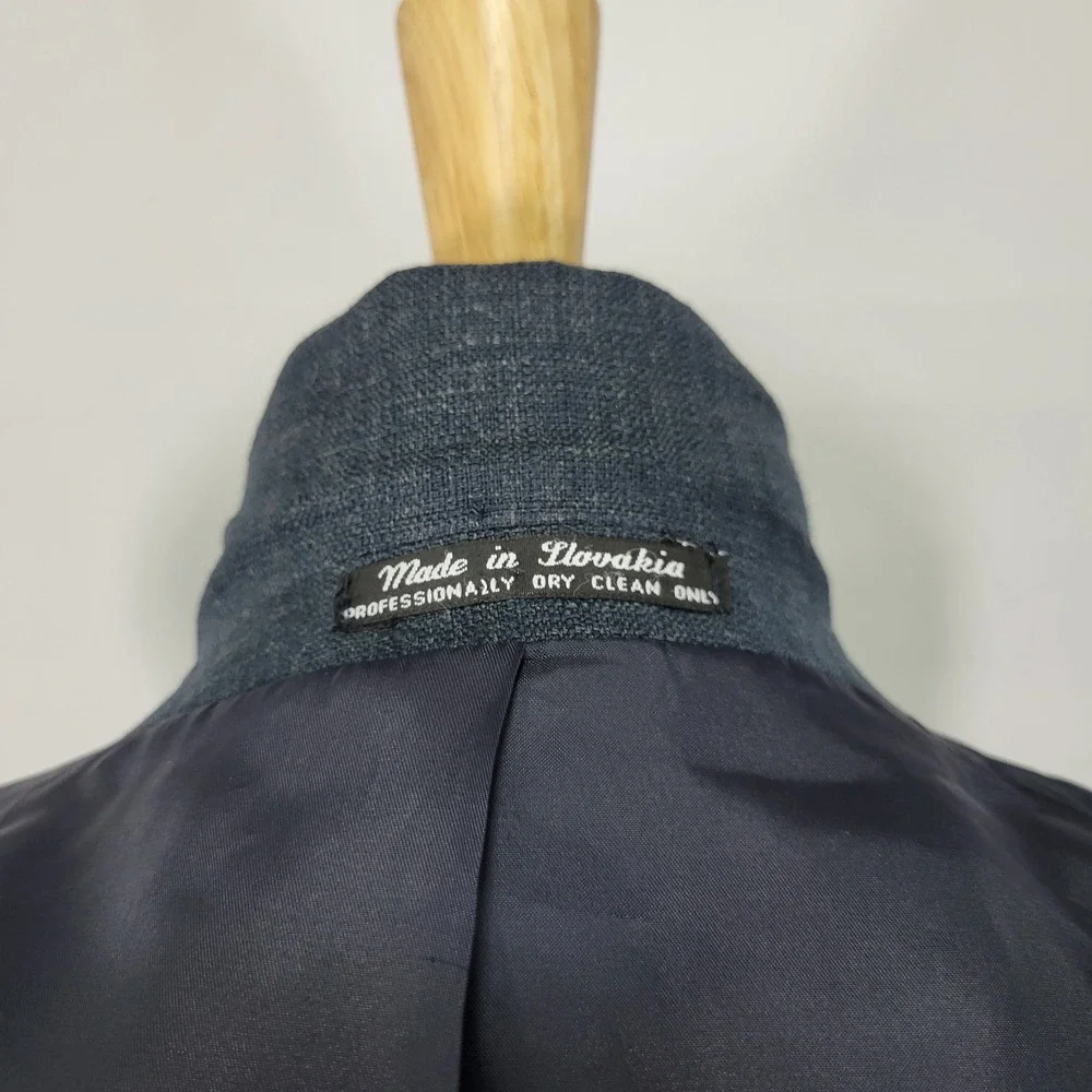 Travel Smith Men's Sport‎ Coat Blazer Two Button Blue Polyester Blend 46R